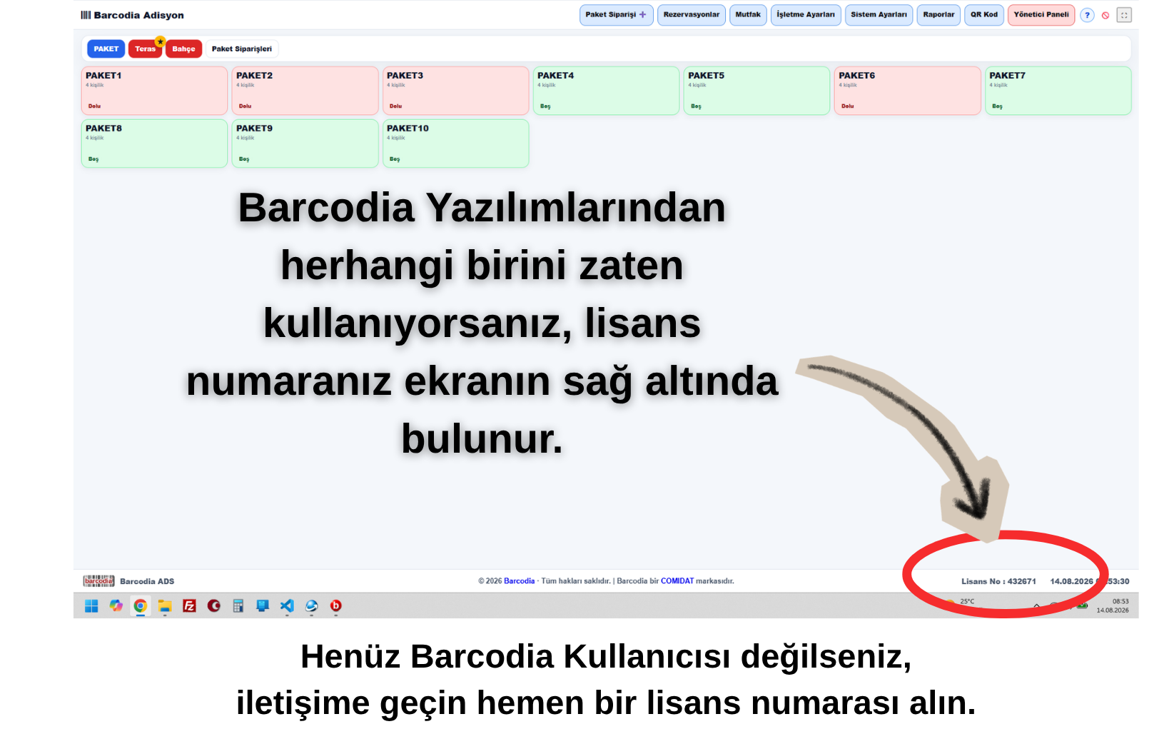 Lisans numarası nerede?